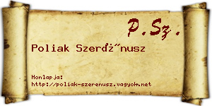Poliak Szerénusz névjegykártya